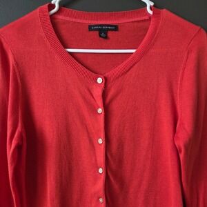 Banana Republic Women's Silk Cotton Blend Red Orange Cardigan Sweater Size S